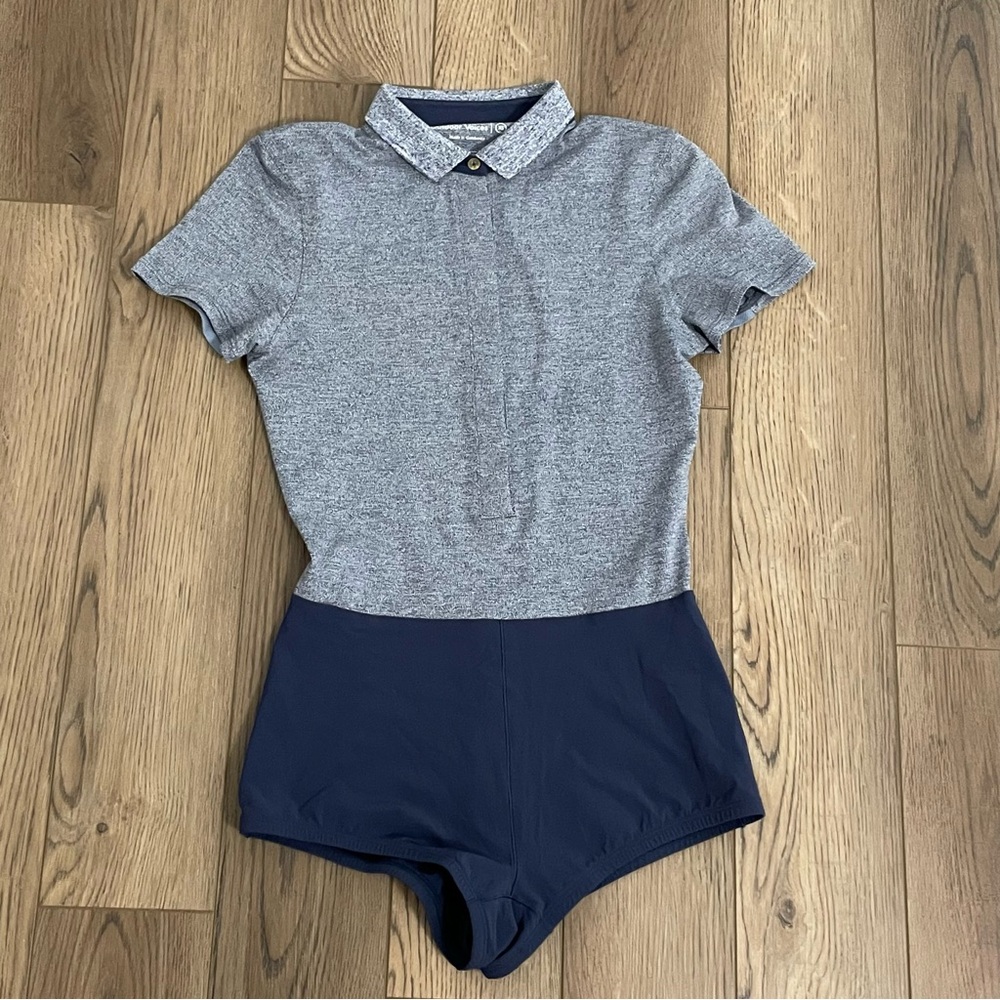 Outdoor Voices Players Polo Body Suit Blue